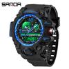 SANDA Women's Trendy LED Dual Display Waterproof Watch with Hourly Chime