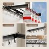 Pressure-resistant Clothes Rack Wall Hanger Foldable Drying Reinforced Material Mounted Laundry Clothing Double Pole