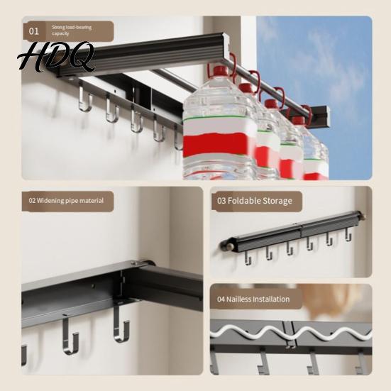 Pressure-resistant Clothes Rack Wall Hanger Foldable Drying Reinforced Material Mounted Laundry Clothing Double Pole