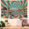 Psychedelic Cactus with Colorful Tiedye Spiral Tapestry Psychedelic Hippie Wall Decor for Living Room Bedroom Room Decor