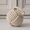 Weighted Door Stopper Heavy Sand Filled Door Stop with Handle Home Office Indoor Decorative Handmade Cotton Rope Ball Floor Doorstop