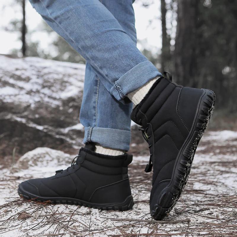 2025 New Men'S Women'S Chunky Waterproof Winter Boots Outdoor Warm Sports Shoes Unisex Couple Anti-Collision Plush Snow Boots