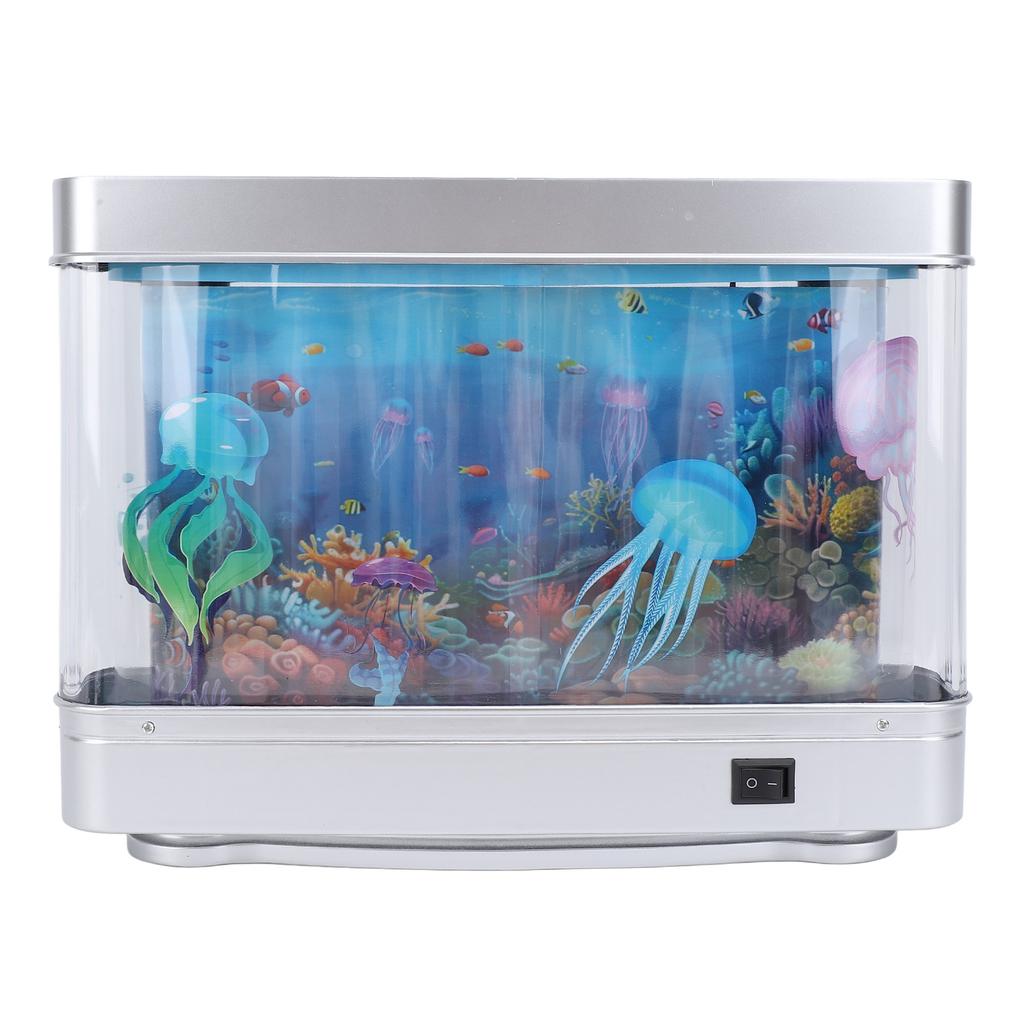 Fake Fish Tank Lamp with Moving Fish LED White Light USB 5V Plug In Artificial Aquarium Lamp for Desktop Bedroom