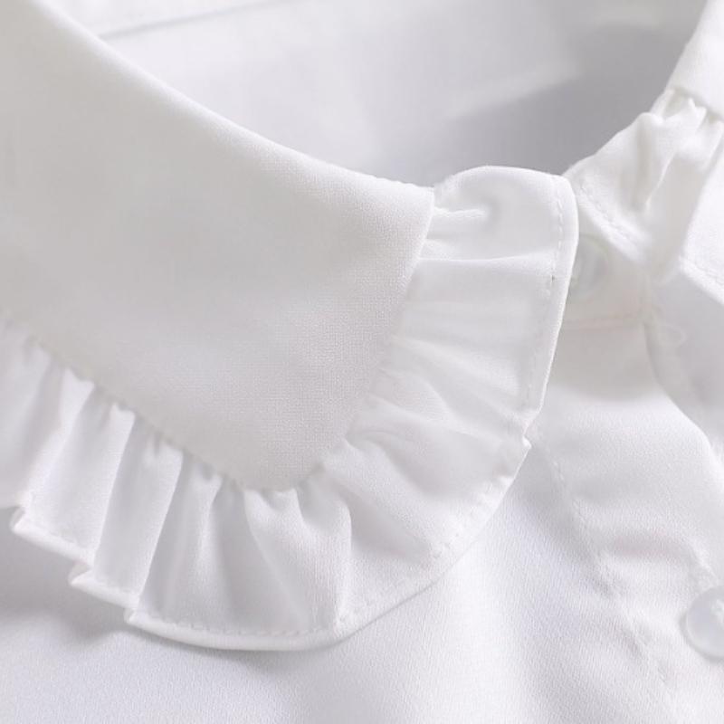 Perfect Match White Chiffon Fungus Edge Fake Collar Decorative Lace Sweater Blouse Tops Neckwear Detachable False Decorative Collars