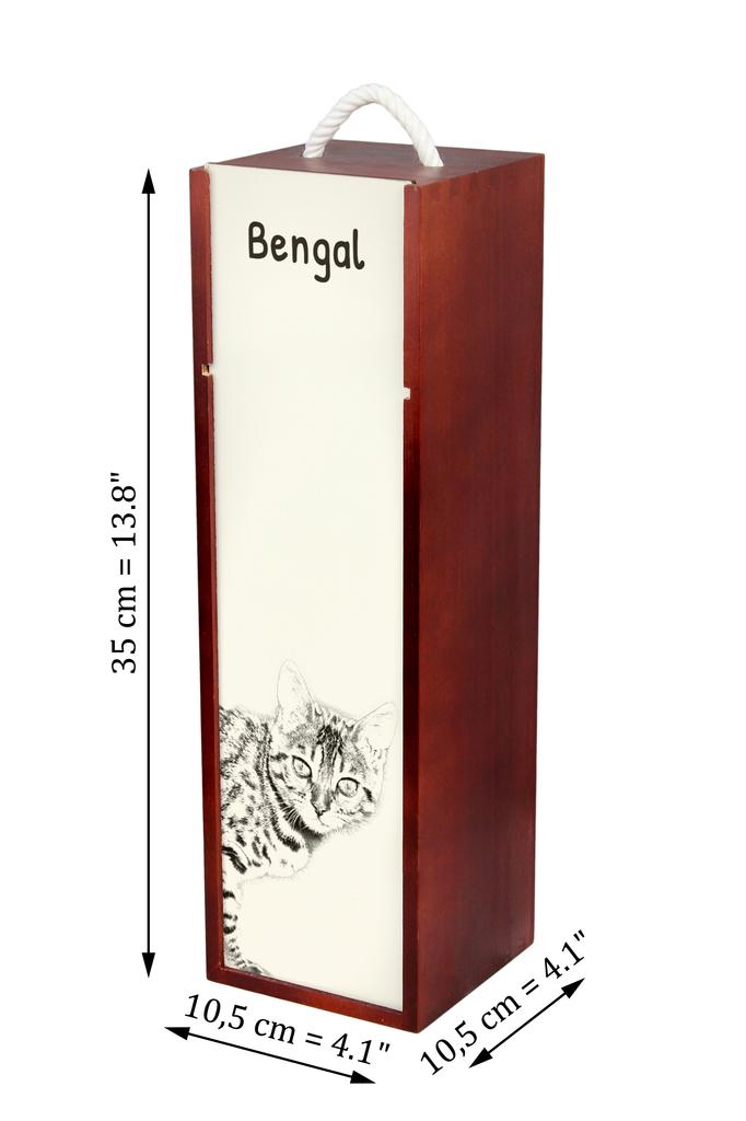 Bengal - Weinkiste mit einer Katze, Alkoholbox mit Grafik, personalisierte Geschenkbox von der Marke Art-Dog