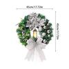Large Artificial Lighted Christmas Wreath With Bow Ribbon Xmas Ball For Front Door Decor