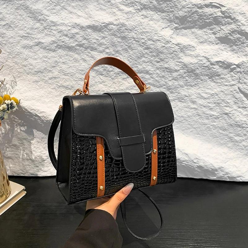 Stone Pattern Rivet Handheld Bag  Versatile Crossbody Bag  One Shoulder  Elegant and High-end  New