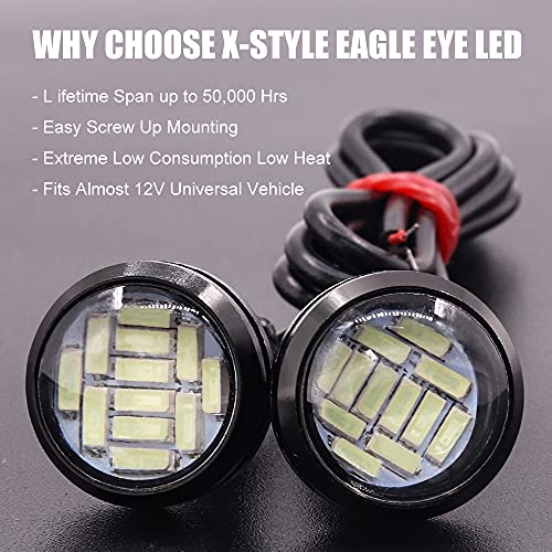 X-STYLE LED Daylight Eagle Eye Cow Eye Large Ball 22mm 12 LEDs Bolt Type Waterproof High Brightness Recessed Spotlight 12V 4 Pieces (Pink)