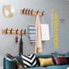 Wandmontierte Hakenleiste aus Bambus und Holz, Kleiderbügel mit Klebefolie ohne Bohren zur Aufbewahrung von Kleidung hinter der Tür