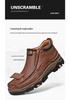 Men's Large Size Wear-Resistant Winter Leather Boots with Thick Sole