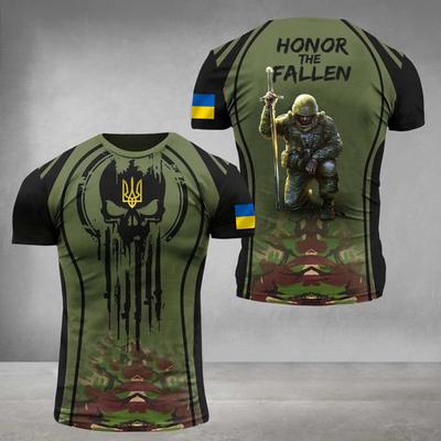Summer Clothes 3D Printed Men's T-Shirt Soldier Casual Short Sleeve Camo T-Shirt Flag Trident Logo T-Shirt