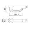 Kawaguchi Giken Lever Handle (Handle Only), Satin Gold, H-43-SG, Compatible with Door Thicknesses (28-40mm)