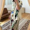 Dress Women's Fashion Suit Casual Loose Shirt Printed Pantsuit