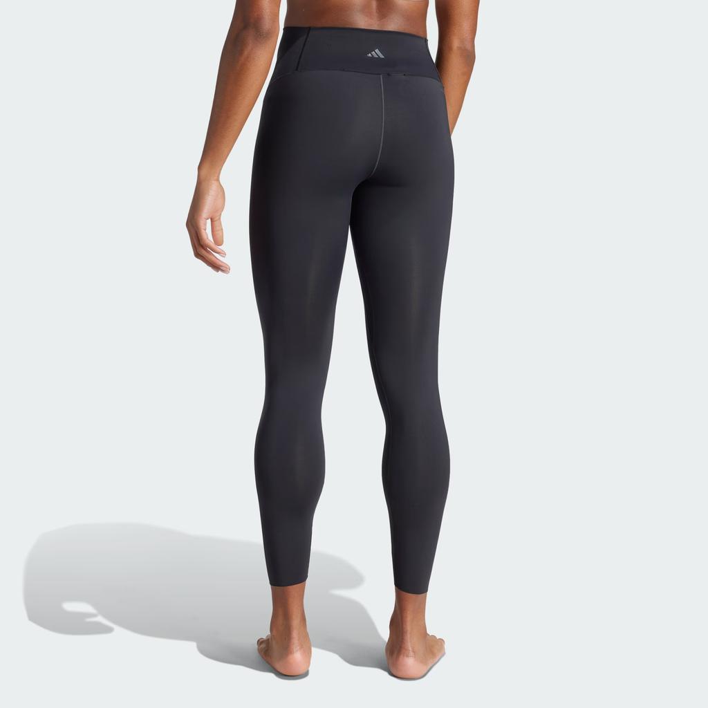 Adidas All Me Luxes 7/8 Leggings with Solid Color Logo and Elastic Waist Women Bottoms Black IL7329