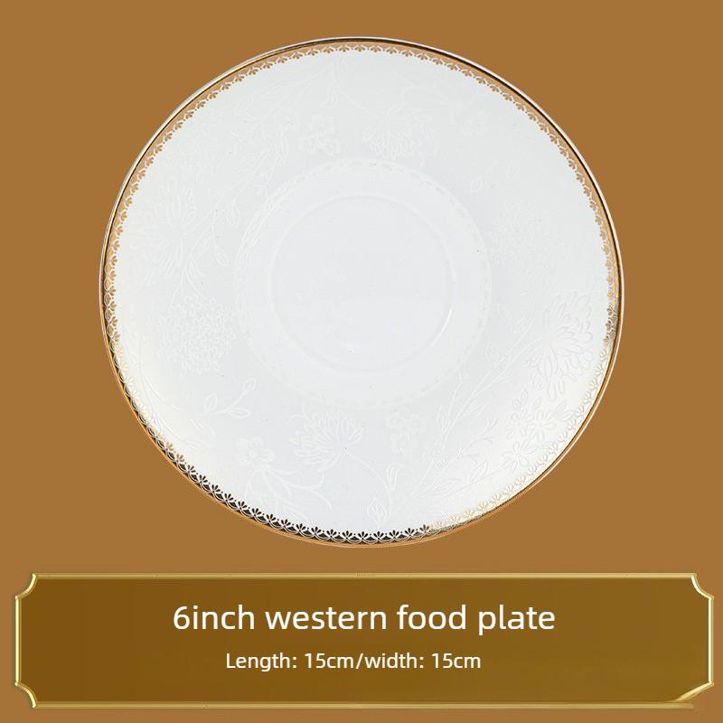Luxury European style steak plate set tableware set bone china tableware hotel dining table decoration