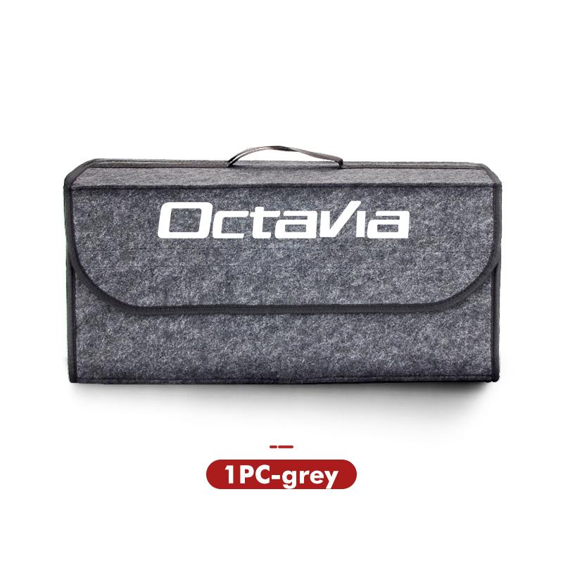 For Skoda Car Logo Trunk Storage Box Large Capacity Tool Organiser Bag Accessories S Kodiaq Octavia 2 3 Yeti Karoq Rapid Fabia