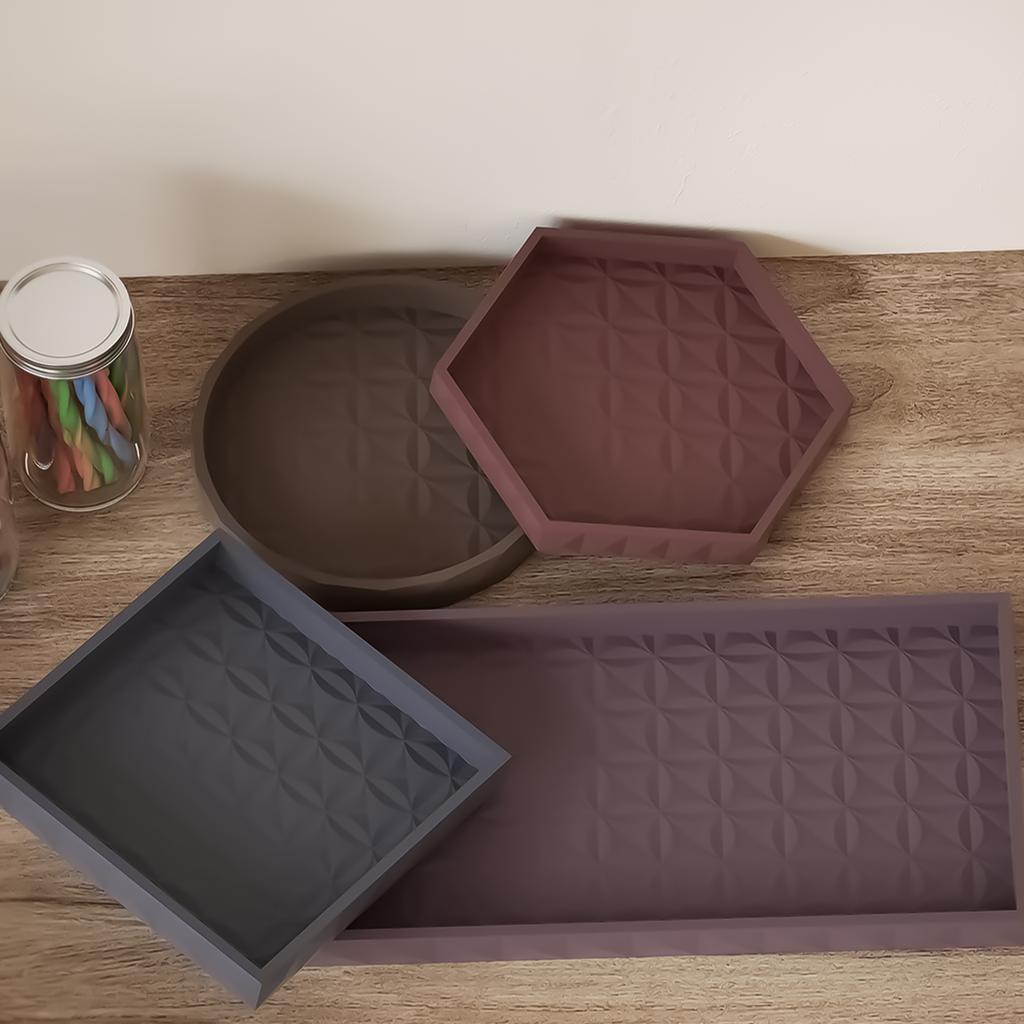 Silicone Resin Tray Moulds Fruit Dish Mould Small Cement Tray Molds Plate Moulds for Resin Casting Craft Decorations
