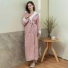 Thick Women Warm Bathrobe Solid Hooded Warm Ladies Dressing Gown Long Sleeve Flannel Bath Robe for Female