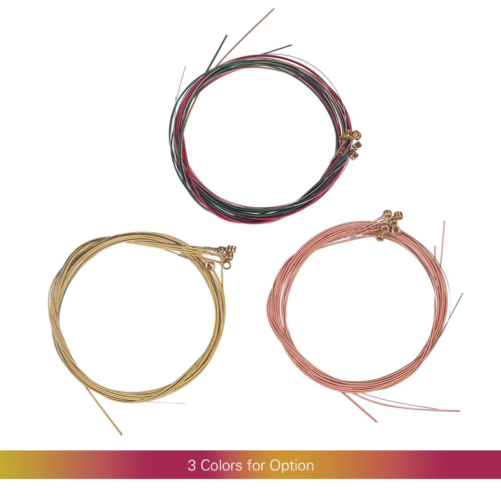 Acoustic Folk Guitar Strings Set Steel Core Copper Alloy Winding, 6pcs  Set