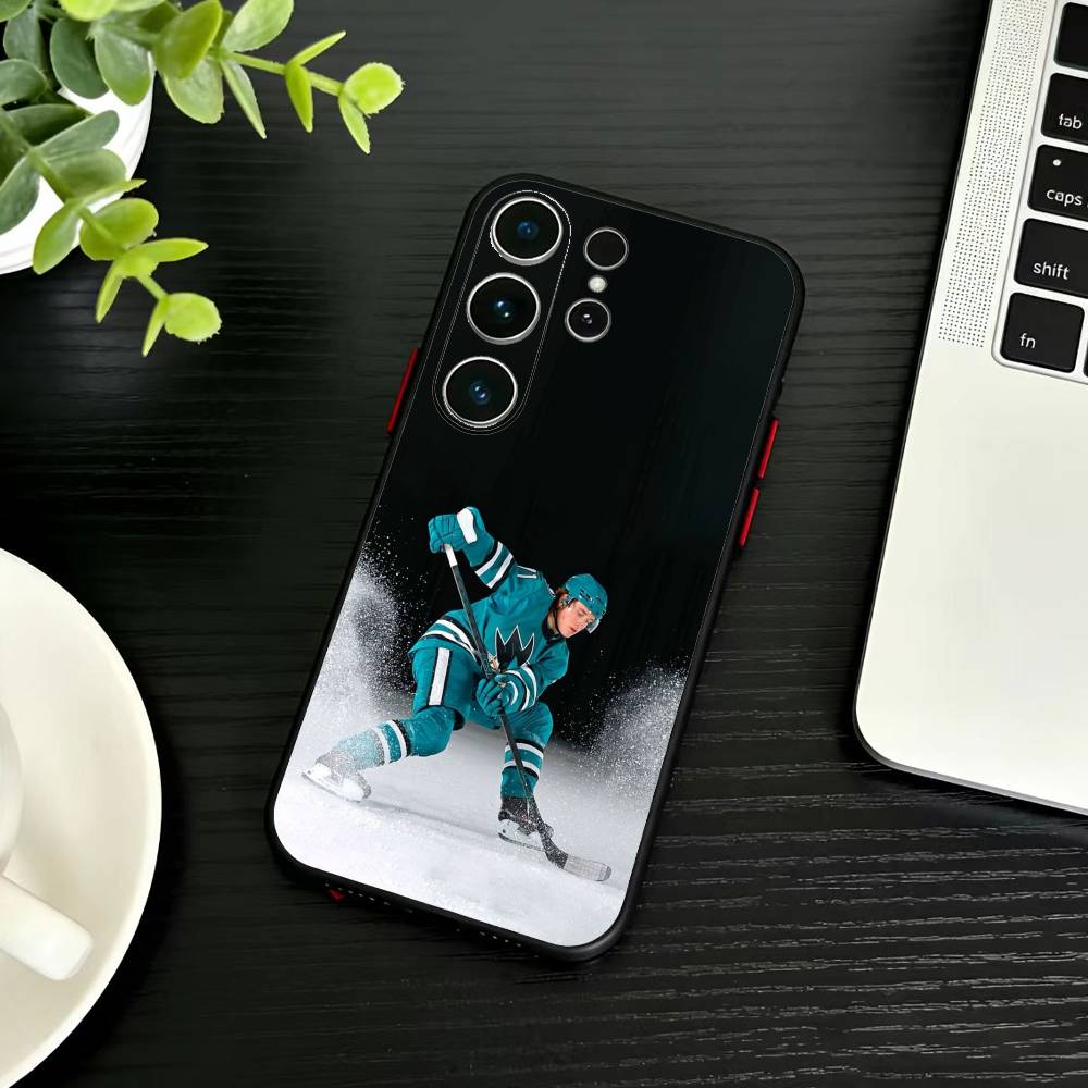 Macklin Celebrini San Jose Sharks Phone Case For Samsung S26,S25,S24,S23,S22,S21,S20,S30,Ultra,Plus,Fe,Note,5G Black Cover