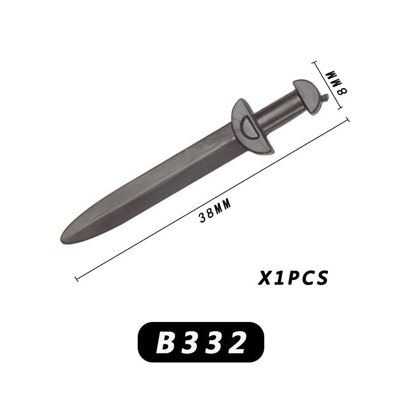 100Pcs Medieval Soldier Miniature Building Block Weapon Accessories Spear Bow Arrow Sword Puzzle Assembly