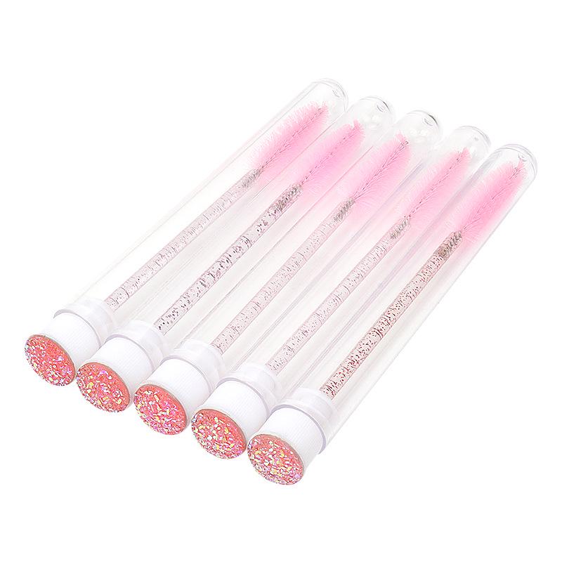 

Прозрачные кисти для наращивания ресниц с бриллиантами и многоцветной упаковкой