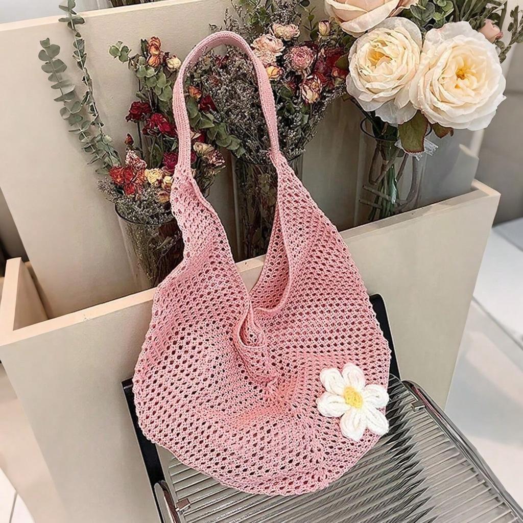 Women's Large-capacity Woven Shoulder Tote Bag Vacation Beach Bag Simple Leisure Vacation Style