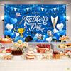 Happy Father's Day Tapestry, Blue Dad Themed Background Cloth, Party Decor