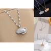 Summer Trendy Alloy Pendant Necklace With Cz Stones And Geometric Style