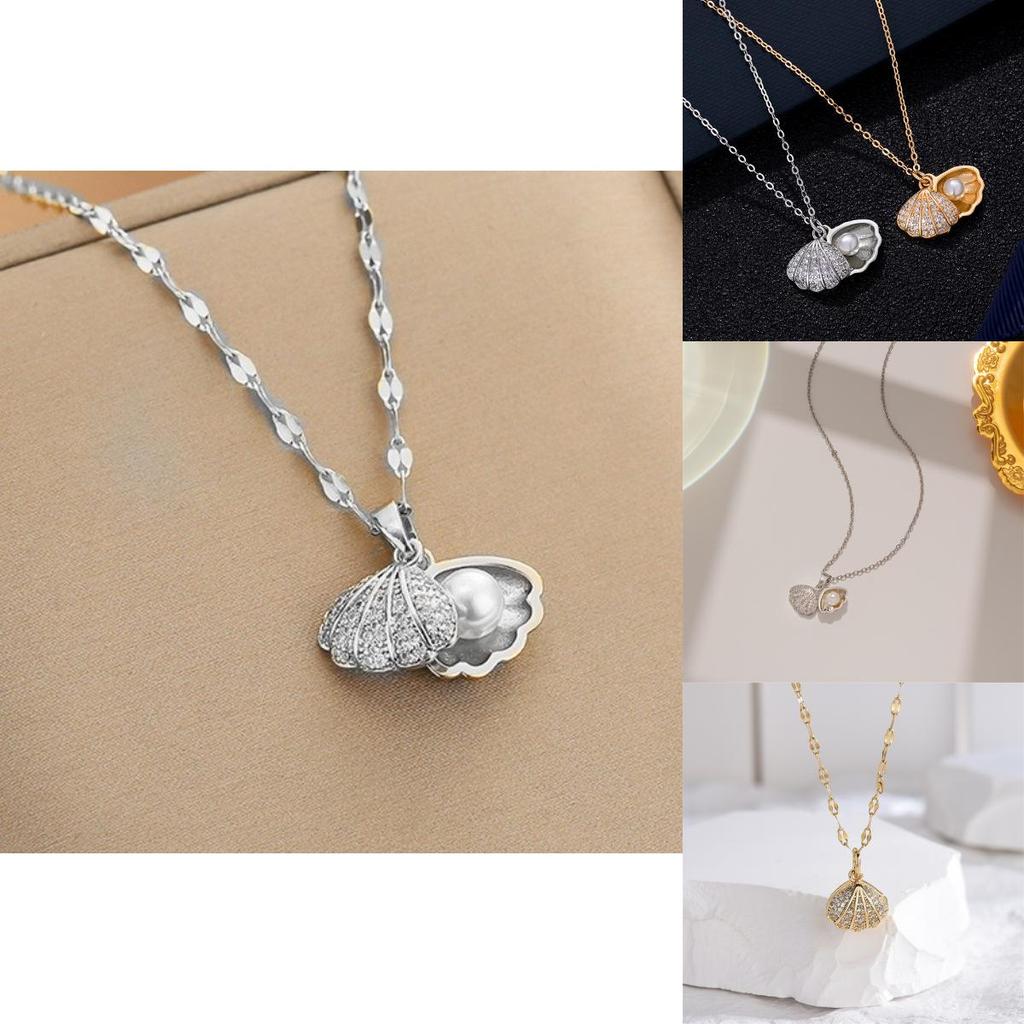 Summer Trendy Alloy Pendant Necklace With Cz Stones And Geometric Style