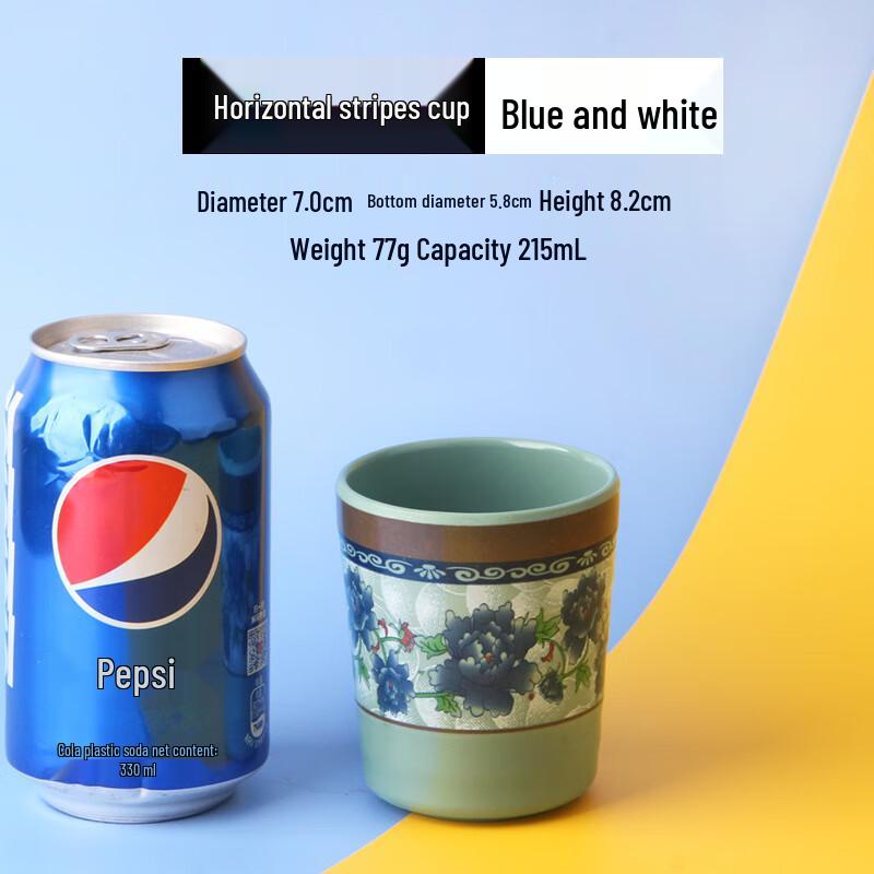 Ribbed Melamine Imitation Porcelain Water Cup