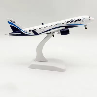 19CM Flugzeug Maßstab A320 Indigo Airlines Flugzeugmodell Metalllegierung Passagier mit Fahrwerk Nachbildung Gesammeltes Geschenk