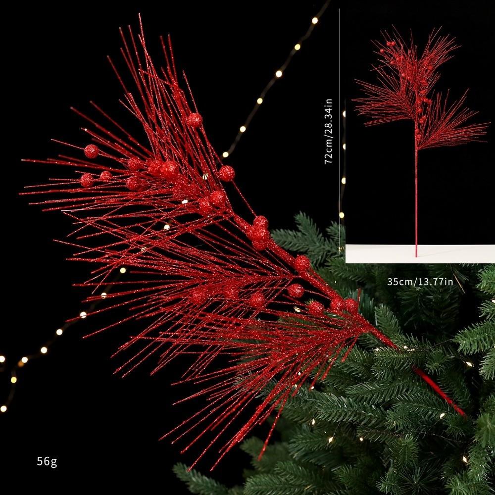 Glitter Branches Christmas Tree Pendant DIY Shiny Christmas Cypress Leaf Handmade Creative Christmas Leaf Pendant