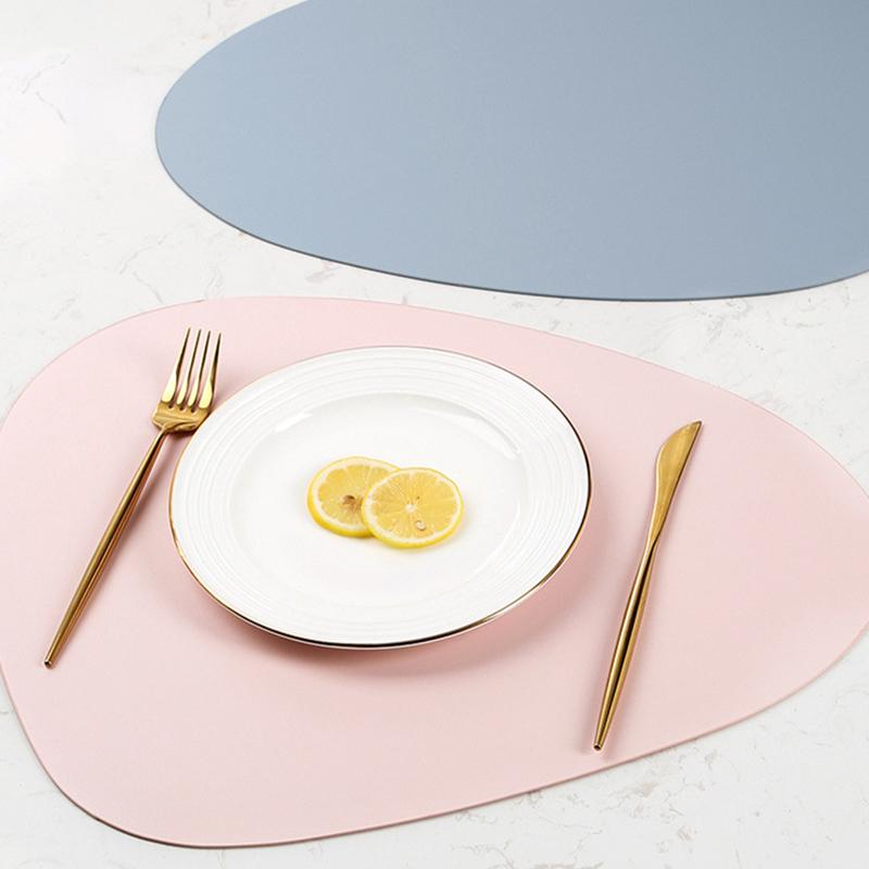 Double-Sided Pu Leather Placemat Teacup Coasters Waterproof And Oil-Proof Table Mats Western Restaurant Heat-Insulating Mats