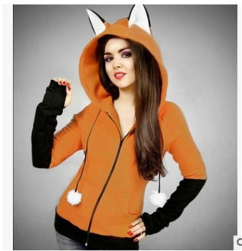 Frauen Sweatshirt Cosplay Fox Anime Pullover Kostüm Hoodies Tier Erwachsene Onesie Unisex Kostüm