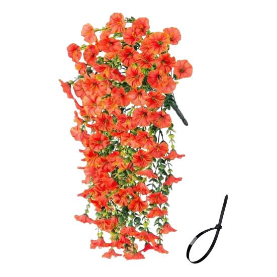 1/2Pcs Hanging Artificial Morning Glory UV Resistant Fake Flower Wedding Party Indoor Outdoor Garden Wall Hanging Faux Flower Decoration