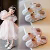 Princess Shoes for girls2026Summer New Style Rhinestone Soft-soled Non-slip Bowknot Fashion Half-sandals for Children with Crystals