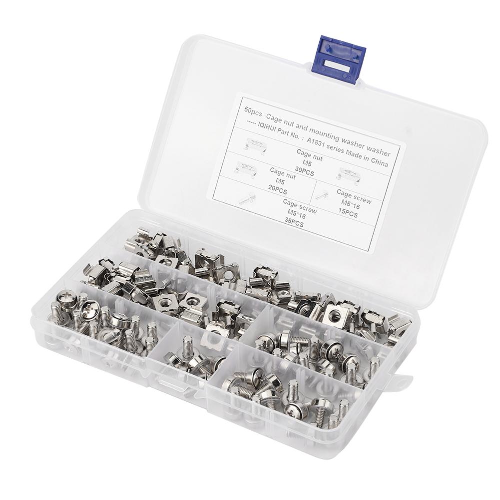 

M5 Cage Nuts Hardware Mounting M5*16 Screws for Quadrate Hole Frame Vehicle