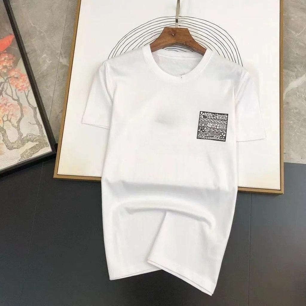 2025 Summer Latest Luxury Brand Y2K Top T-shirt Pure Cotton Flat Print Large Size Short-sleeved Casual Men's and Women's T-shirt