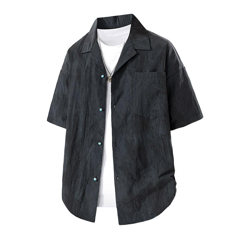 

Летняя рубашка с коротким рукавом для пар 8XL с солнцезащитным кремом и защитой от ультрафиолета M чёрный