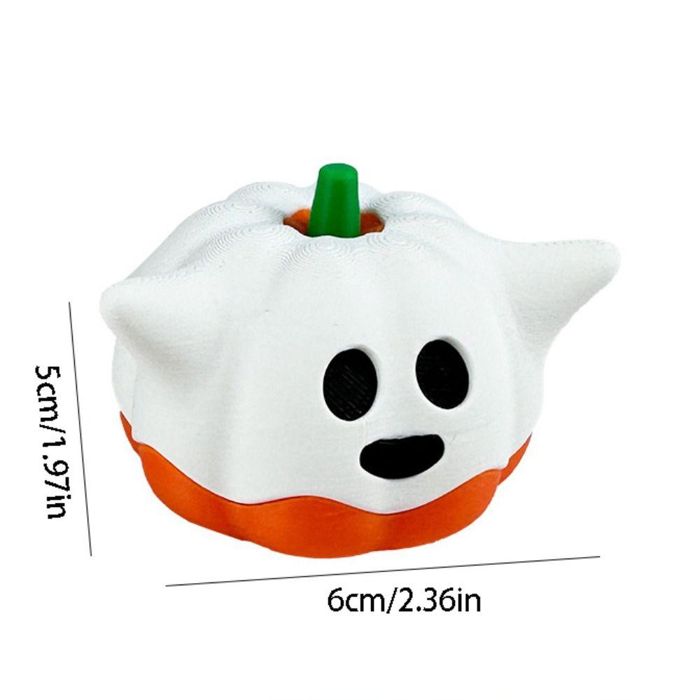 Funny 3D Printed Pumpkin Figurines Cartoon Cute Halloween Ghost Pumpkin Statue Decorative Miniature Sculpture Ornament