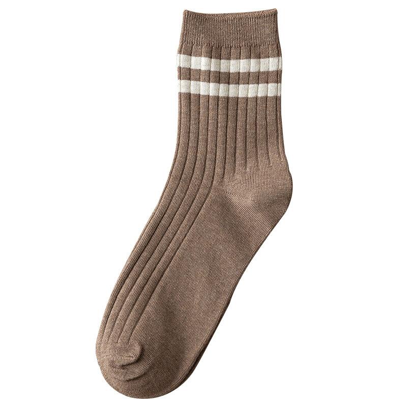 Men'S Mid-Tube Socks Sweat-Absorbing And Breathable Versatile Student Sports Solid Color Men