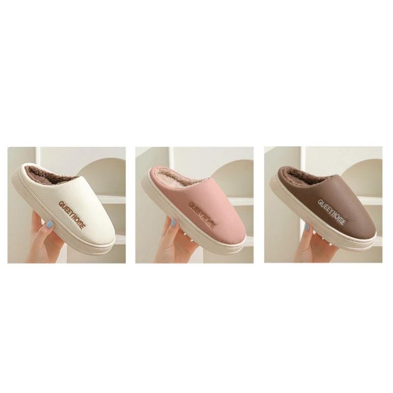 Waterproof Cotton Slippers for Men Anti Slip for Winter Suitable for Home Use Thick Soled Cotton Slippers for Women