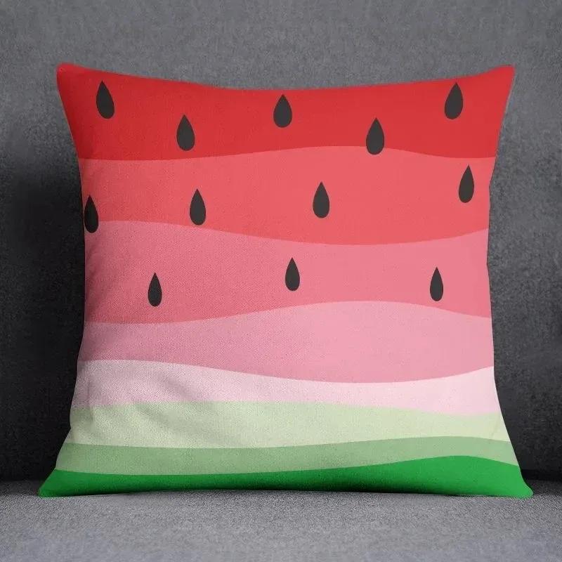 Fruit Strawberry Watermelon Print Decorative Pillowcase Car Sofa Square Cushion Pillowcase