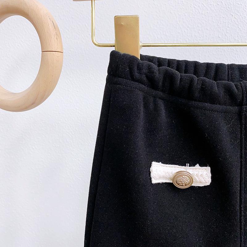 New Style Fleece-Lined Winter Leggings for Girls - Warm, Casual Long Pants WE576