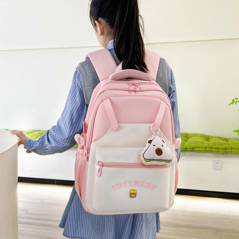 Schoolbag for Primary School Students Grade One, Two and Three Cartoon Color Contrast Girls Travel Backpack