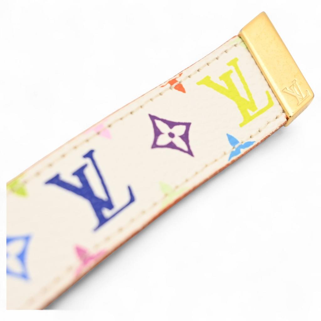 Auth LOUIS VUITTON Monogram Multicolor Ceinture Carre Belt Lv4417kk Used