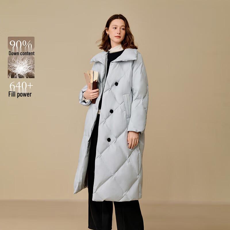 

Женское длинное пуховое пальто Yinman с ромбовидной стежкой и высоким воротником