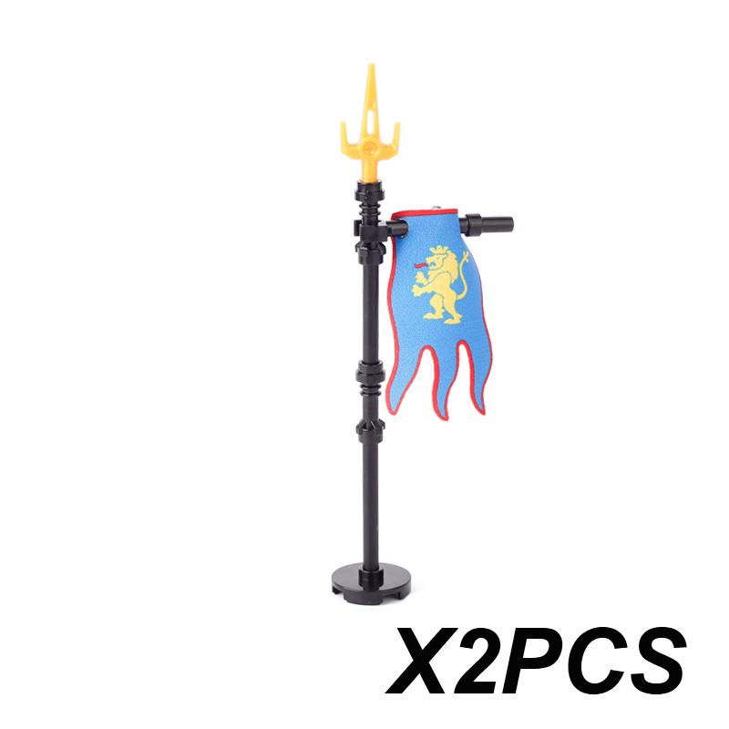 Middle Ages Empire Flag Pole Building Blocks Military Castle Lion Teutonic Knight Soldier Figures Roman Warrior Sheild Brick Toy