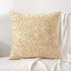 Gold Leaf Flower Cushion Cover Natural Linen Organic Fabric Double-Sided Printing Sofa Home Decor Gift Pillow Cover